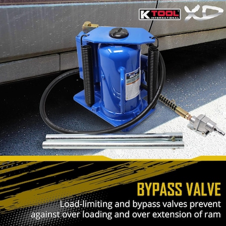 K-Tool International 20-Ton Air/Hydraulic Bottle Jack (Welded) KTIXD63228